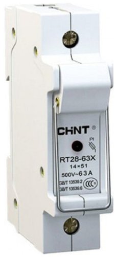 Держатель плавких вставок с индикацией CHINT 1п RT28N-63X 14х51мм фото Держатель плавких вставок с индикацией CHINT 1п RT28N-63X 14х51мм картинка